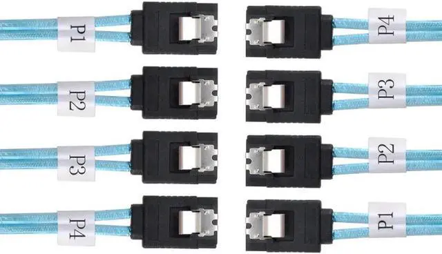 Alt view image 2 of 3 - 100cm Internal 4 SATA 7Pin Male to Male RAID Cable, SATA III 6Gbps Multi Hard Drive Data Cable for Server Storage Array
