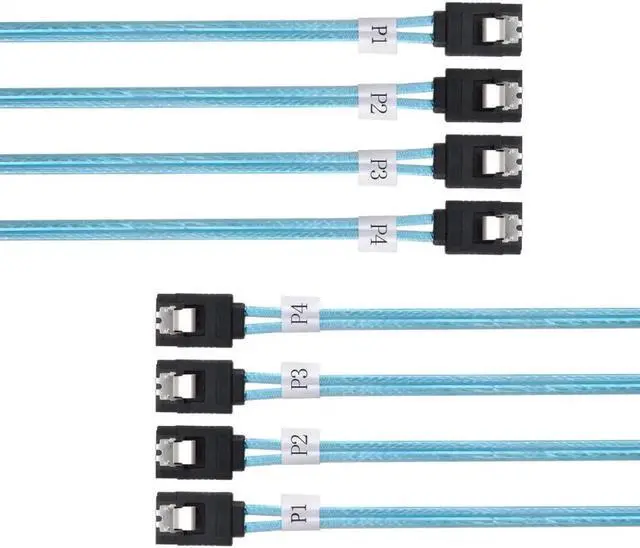 Alt view image 3 of 3 - 100cm Internal 4 SATA 7Pin Male to Male RAID Cable, SATA III 6Gbps Multi Hard Drive Data Cable for Server Storage Array