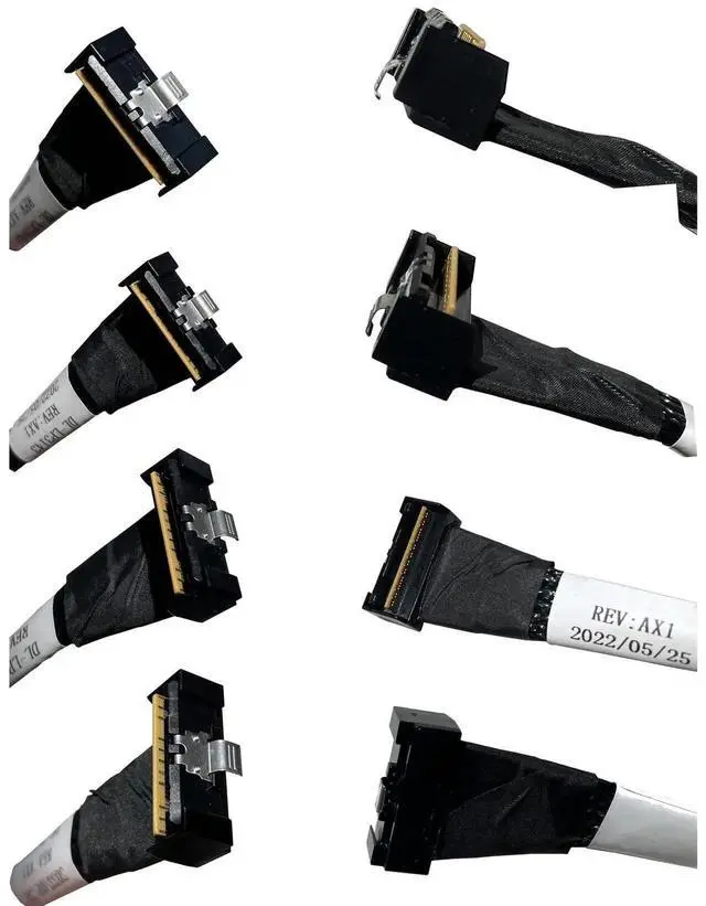 Alt view image 3 of 4 - SlimSAS X8 SFF-8654 74Pin to 8×SATA 7Pin Breakout Cable, 85CM Internal Storage Cable Compatible with Dell PERC H750 H755 RAID Controller, Connect SlimSAS Host RAID Card to SATA Hard Drive Backplane