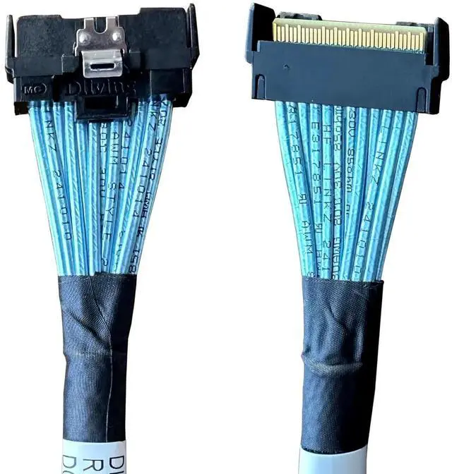 Alt view image 2 of 4 - 80CM PCIe Gen5 MCIO Breakout Cable, Mini Cool Edge IO SFF-TA-1016 74Pin x8 to Dual 38Pin x4 Double Straight Server Storage Cord