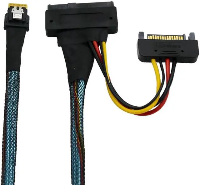 Alt view image 5 of 5 - 50cm Slim SAS SFF-8654 4i to SFF-8639 U.2 NVMe SSD Cable, PCIe 4.0 High Speed Internal Storage Wire