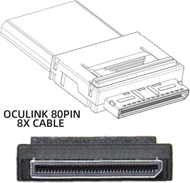 Alt view image 3 of 3 - Active OCuLink PCIe Cable SFF-8611 8-Lane 8x to Dual SFF-8087 Mini SAS 4x Breakout Cable, 100CM Retimer Cable for Server SAS/NVMe SSD Storage Backplane