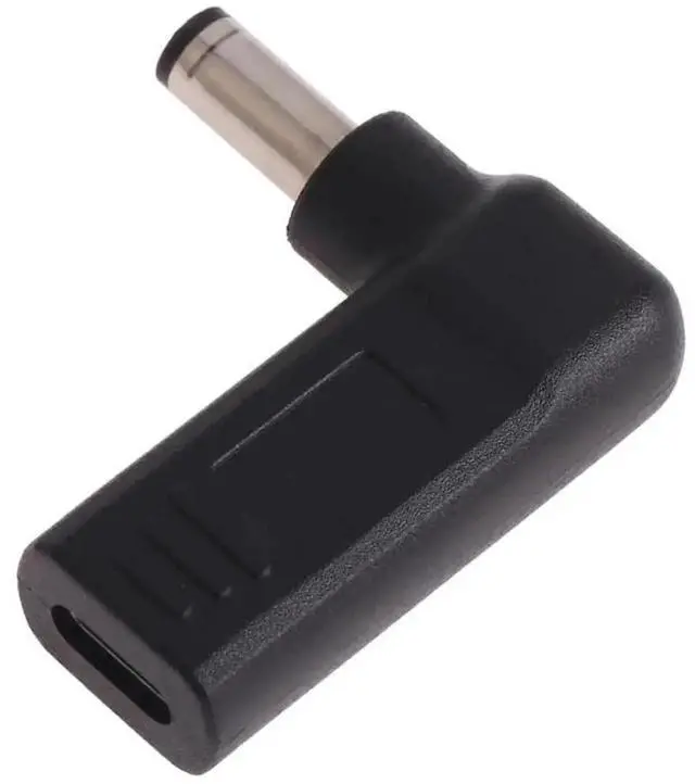 Alt view image 5 of 5 - 90 Degree Elbow USB-C Female to DC 5.5mm×2.1mm Male Plug Adapter, Type-C to 5521 DC Barrel Jack Power Converter Connector