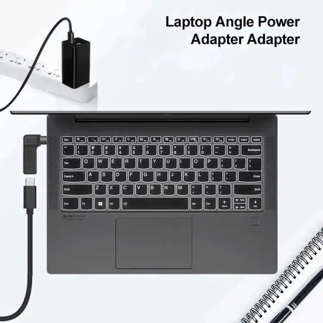 Alt view image 2 of 5 - 90 Degree Elbow USB-C Female to DC 5.5mm×2.1mm Male Plug Adapter, Type-C to 5521 DC Barrel Jack Power Converter Connector