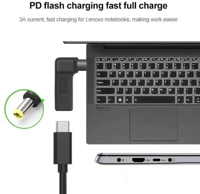 Alt view image 2 of 6 - 90 Degree Elbow USB-C Female to DC 5.5mm×2.5mm Male Barrel Plug Adapter, Type-C to 5525 DC Power Converter Connector