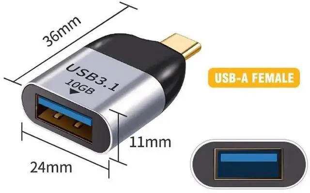 Alt view image 6 of 7 - USB 3.1 Gen2 Type-C Male to USB 3.0 Type-A Female OTG Host Adapter, 10Gbps High Speed Data Transfer Converter for USB-C Laptops, Smartphones & Tablets