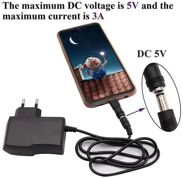 Alt view image 4 of 5 - DC 5.5mm×2.1mm Female to USB-C Male Power Adapter Connector, 5521 Barrel Jack to Type-C Plug Converter for DC Power Supply Conversion