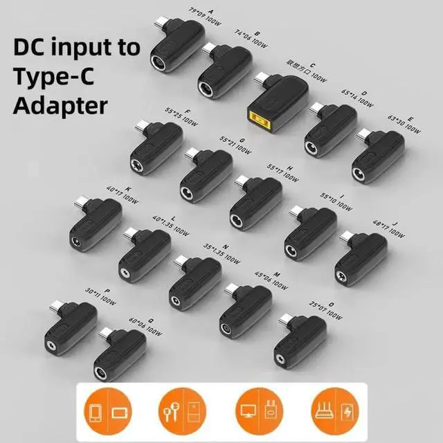 Alt view image 4 of 4 - 100W N DC 3.5×1.35mm Female to USB-C Male PD Charging Adapter, DC35135 Barrel Jack to Type-C Plug Power Converter for USB-C Laptops, Phones & Tablets