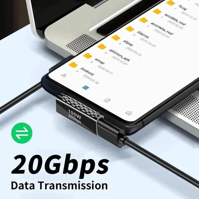 Alt view image 5 of 7 - 20Gbps USB C Right Angle Adapter, 90 Degree USB-C Male to Female Elbow Connector, PD 100W Fast Charging Compatible with MacBook Pro, iPad Pro, Tablets & Phones, 1 Pack