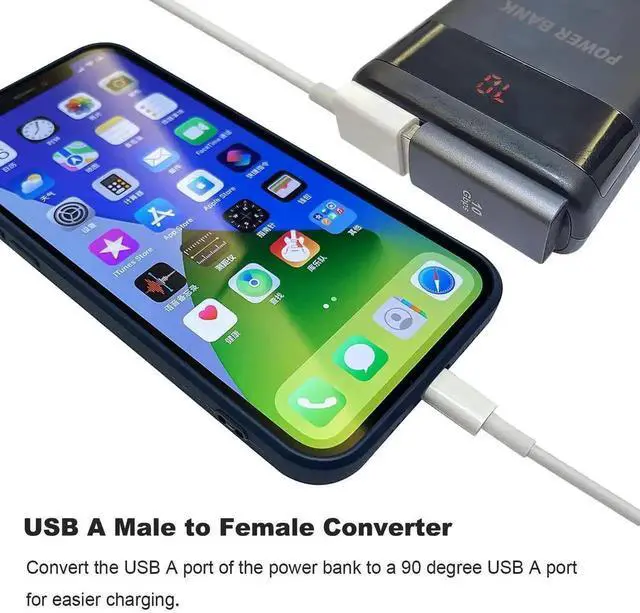 Alt view image 3 of 6 - 2 Pack 90 Degree Left Angle USB 3.1 Adapter, USB A Male to Female Right Angle Extender Connector for Laptop, PC, USB Chargers, Power Banks & More USB-A Devices