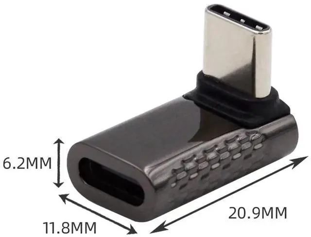 Alt view image 4 of 7 - Up/Down 90 Degree USB4 Type C Male to Female Adapter, 20Gbps Data Transfer 100W PD Charging 8K Video Output Elbow Converter Compatible with All USB4, Thunderbolt 3/4, USB-C Laptops & Handheld Game Con