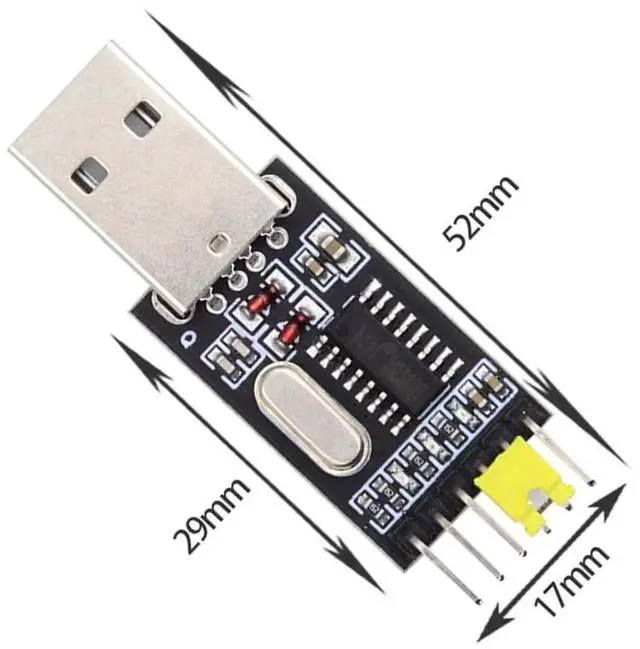 Alt view image 7 of 7 - USB 2.0 Type-A to TTL UART Serial Converter Module with CH340G Chip, 3.3V/5V Switchable STC Programmer, Replacement for PL2303