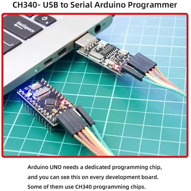 Alt view image 4 of 7 - USB 2.0 Type-A to TTL UART Serial Converter Module with CH340G Chip, 3.3V/5V Switchable STC Programmer, Replacement for PL2303