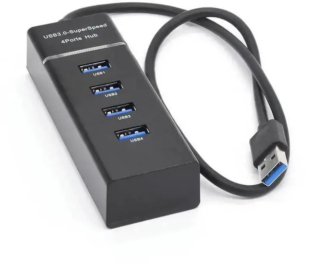 Main image of 4-Port USB 3.0 Hub with LED Indicator, 5Gbps High Speed Data Transfer USB Splitter Multi Port Extender Dock for PC, Laptop, Phone Charging