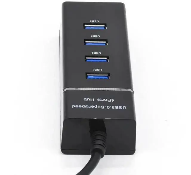Alt view image 5 of 6 - 4-Port USB 3.0 Hub with LED Indicator, 5Gbps High Speed Data Transfer USB Splitter Multi Port Extender Dock for PC, Laptop, Phone Charging
