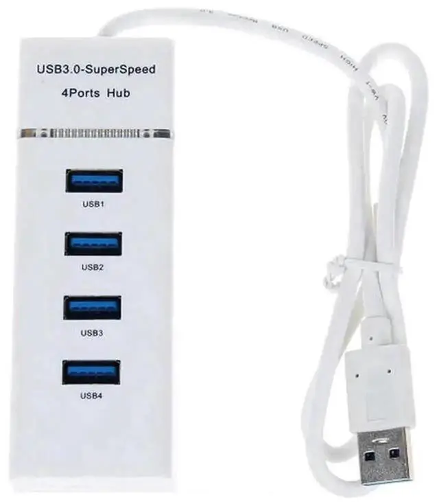 Alt view image 4 of 6 - 4-Port USB 3.0 Hub with LED Indicator, 5Gbps High Speed Data Transfer USB Splitter Multi Port Extender Dock for PC, Laptop, Phone Charging
