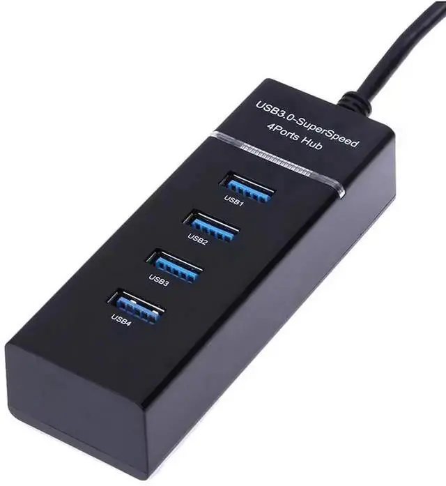 Alt view image 2 of 6 - 4-Port USB 3.0 Hub with LED Indicator, 5Gbps High Speed Data Transfer USB Splitter Multi Port Extender Dock for PC, Laptop, Phone Charging