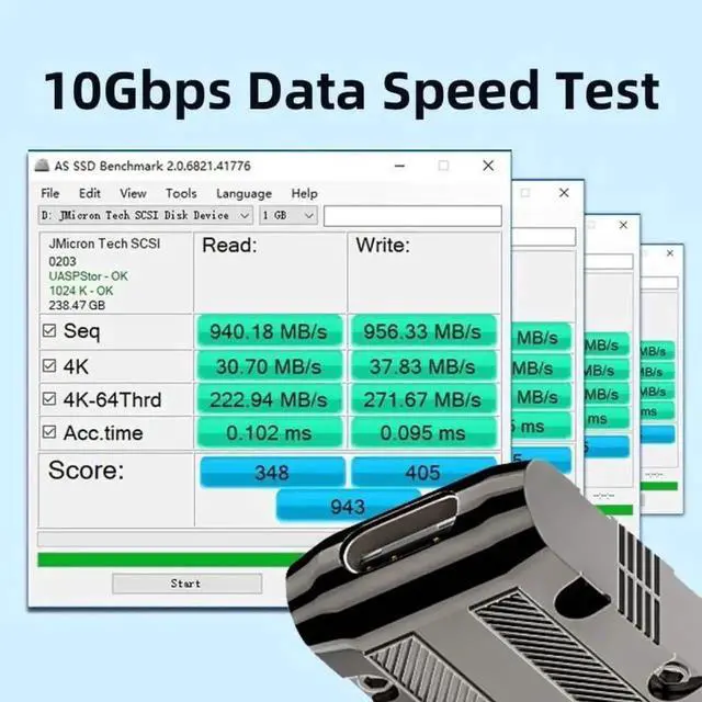 Alt view image 3 of 7 - Slim 90 Degree Left Angled USB 3.1 Type-C Female to USB 3.0 Type-A Male Adapter, 10Gbps Data Transfer & 120W Power Pass Through Connector, Mecha Cyberpunk Styling