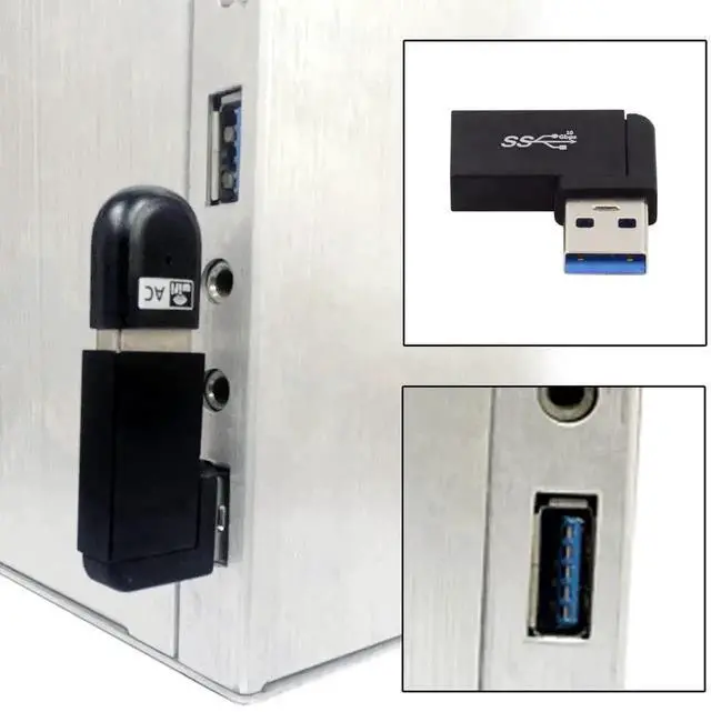 Alt view image 4 of 7 - 90 Degree Right Angled USB 3.0 Male to Female Extension Adapter, 10Gbps High Speed Support Power, Data & Video Transmission Elbow Connector