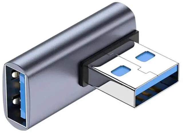 Main image of Low Profile 90 Degree Left Angled USB 3.0 Male to Female Extension Adapter, 10Gbps High Speed Support Power, Data & Video Transmission Elbow Connector