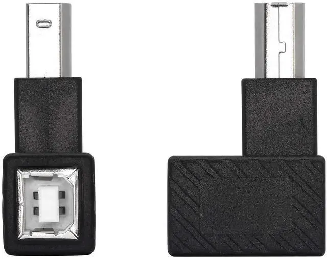 Alt view image 6 of 6 - 2 Pack Left 90 Degree USB 2.0 Type-B Male to Female Printer Adapter, Right Angle Elbow Extender for Printers, Scanners, External Hard Drives & More USB-B Devices