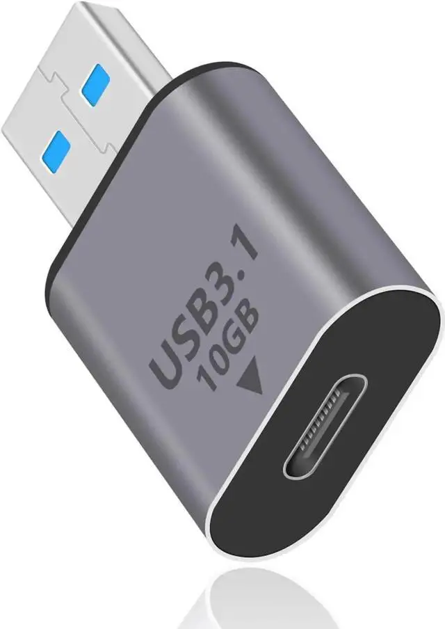 Main image of 1 Pack USB-C Female to USB-A Male OTG Adapter, USB 3.1 Gen 2 10Gbps Bi-Directional Converter for iPhone, MacBook, Laptops, PC, Chargers & Power Banks
