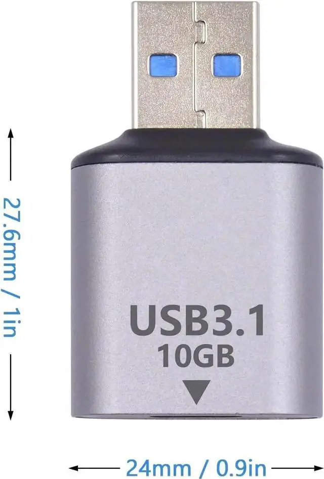 Alt view image 3 of 7 - 1 Pack USB-C Female to USB-A Male OTG Adapter, USB 3.1 Gen 2 10Gbps Bi-Directional Converter for iPhone, MacBook, Laptops, PC, Chargers & Power Banks
