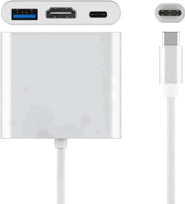 Alt view image 4 of 6 - USB-C Multiport Adapter with DP Alt Mode, USB C to HDMI 4K@60Hz + USB 3.0 Data + 100W USB-C PD Charging Converter Cable for MacBook, Chromebook Pixel, Galaxy S8/S9, Yoga 900, XPS 13