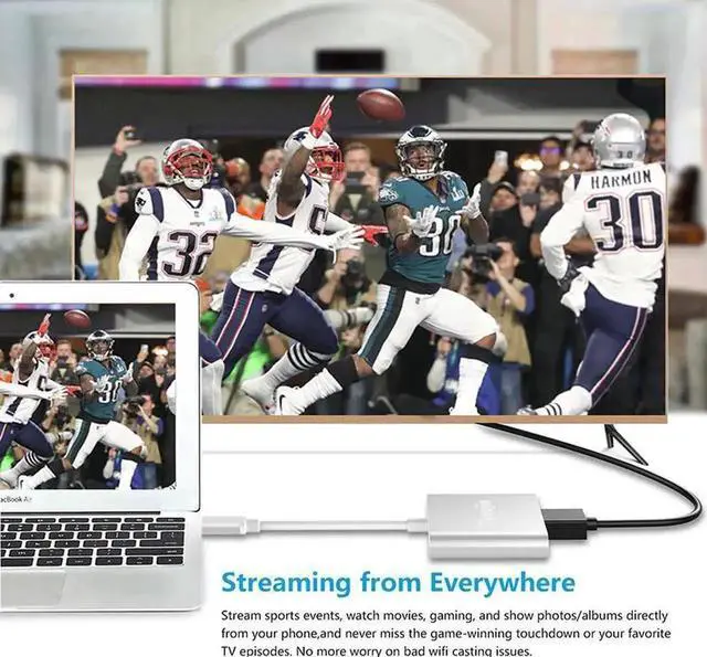 Alt view image 5 of 6 - USB-C Multiport Adapter with DP Alt Mode, USB C to HDMI 4K@60Hz + USB 3.0 Data + 100W USB-C PD Charging Converter Cable for MacBook, Chromebook Pixel, Galaxy S8/S9, Yoga 900, XPS 13