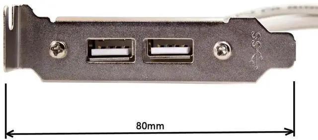 Alt view image 7 of 7 - 40cm 9Pin Motherboard USB 2.0 Header 1-to-2 Splitter Cable with 80mm PCI Slot Bracket, Internal Front Panel USB 2.0 Port Multiplier Expansion Cable
