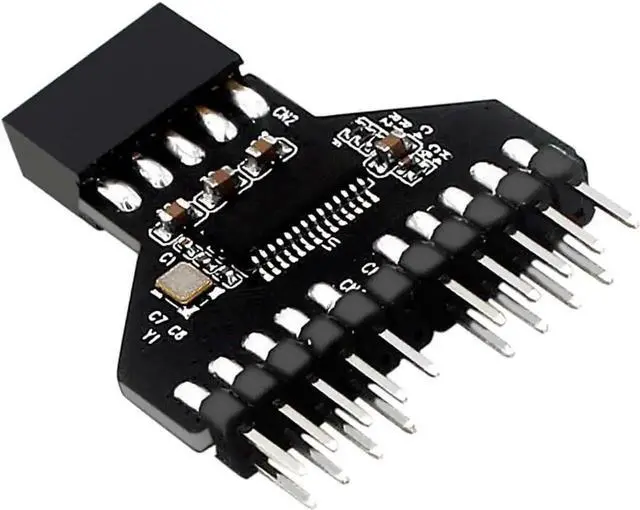 Main image of PH78 USB2.0 9Pin Header 1-to-2 Splitter Adapter, Motherboard Internal USB Expansion Hub for Water Cooling RGB Lights & Fan Speed Monitoring