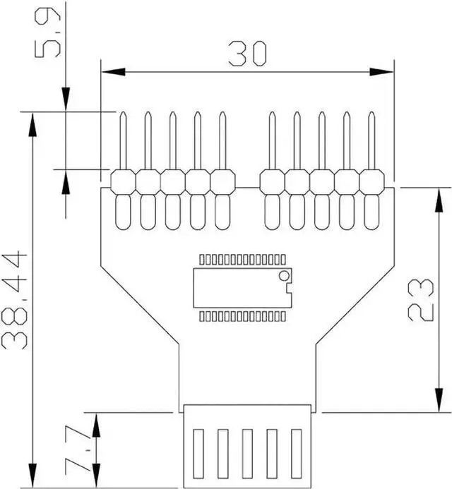 Alt view image 5 of 7 - PH78 USB2.0 9Pin Header 1-to-2 Splitter Adapter, Motherboard Internal USB Expansion Hub for Water Cooling RGB Lights & Fan Speed Monitoring