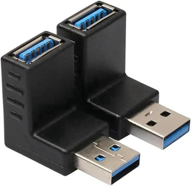Alt view image 4 of 6 - 4 Pack 90 Degree USB 3.0 Male to Female Adapter Coupler, Left/Right/Up/Down Angled USB Gender Changer Extender Plug Connector