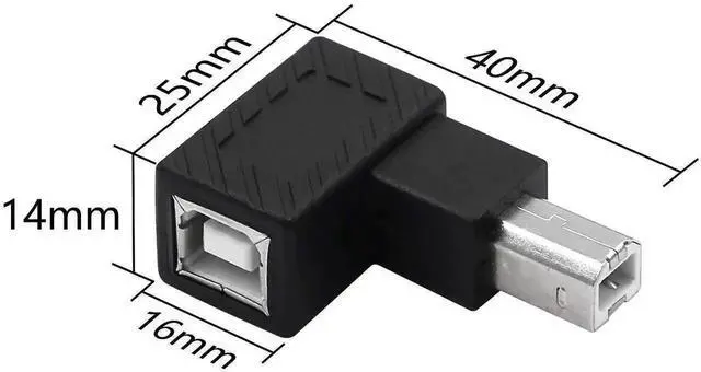 Alt view image 5 of 6 - 2 Pack 90 Degree Right Angle USB 2.0 Type-B Male to Female Printer Adapter, 480Mbps High Speed Plug and Play Converter for Printers, Scanners, PC