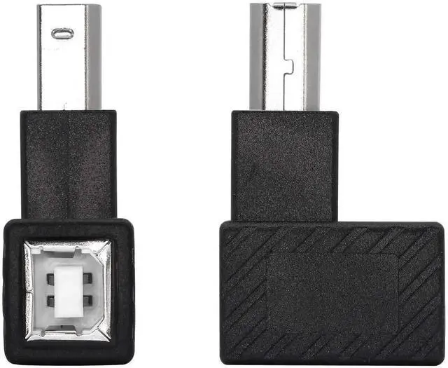 Alt view image 6 of 6 - 2 Pack 90 Degree Right Angle USB 2.0 Type-B Male to Female Printer Adapter, 480Mbps High Speed Plug and Play Converter for Printers, Scanners, PC