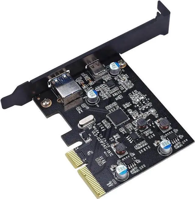 Alt view image 3 of 6 - PCIe x4 USB 3.1 Gen 2 Expansion Card, 10Gbps 1x USB-A + 1x USB-C Port PCI Express Adapter with Asmedia Controller Chip, Compatible with Windows 7/8/8.1/10 & Linux Kernel