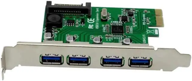 Alt view image 3 of 6 - 4-Port USB 3.0 PCIe Expansion Card, PCI Express to USB3.0 Adapter Converter, Compatible with PCIe x1/x4/x8/x16 Slots for Desktop PC