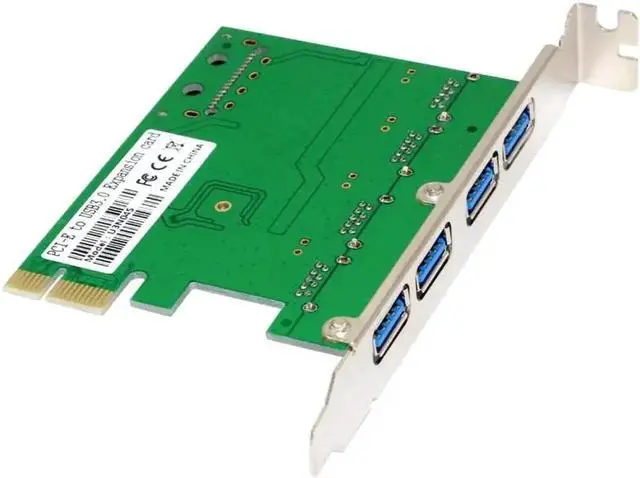 Alt view image 4 of 6 - 4-Port USB 3.0 PCIe Expansion Card, PCI Express to USB3.0 Adapter Converter, Compatible with PCIe x1/x4/x8/x16 Slots for Desktop PC