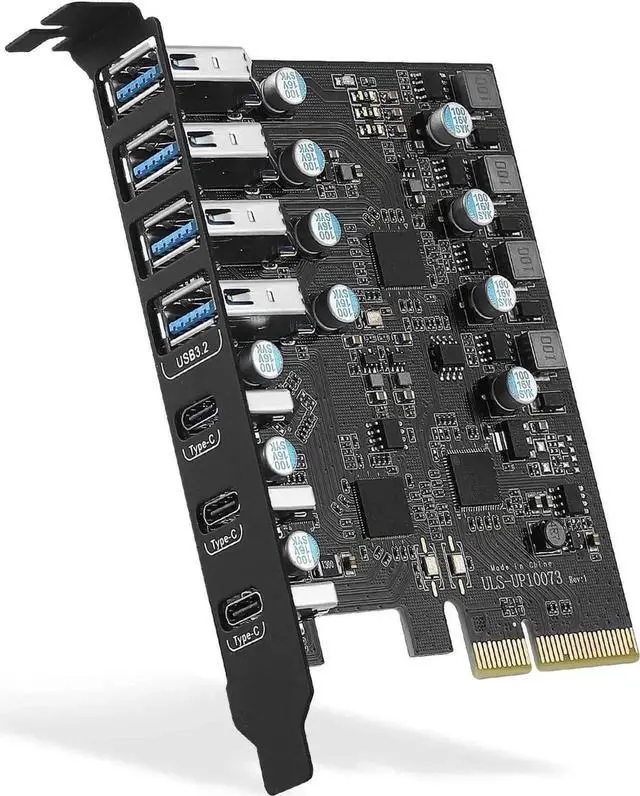 Main image of PCIe USB 3.2 Gen 2 Expansion Card, 8-Port PCI Express Adapter with 4 USB-A & 4 USB-C 3.2 Ports, Super Speed 10Gbps PCI-E USB Hub Controller for Desktop PC, Supports Windows 11/10/8/7/XP/Vista