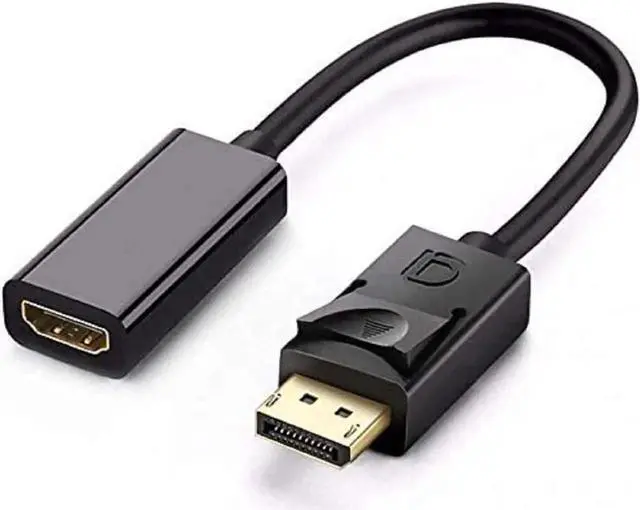 Main image of DisplayPort to HDMI Adapter, DP Male to HDMI Female Converter, Supports 1080P & 3D Video, Plug and Play for DP Laptops Desktops Connecting HDMI Monitors HDTV Projectors