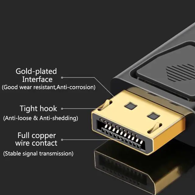 Alt view image 7 of 7 - 2 Pack 4K DisplayPort to HDMI Adapter, DP Male to HDMI Female Converter with Gold-Plated Connectors, Compatible with HP Laptop Desktop PC HDTV Monitor Projector
