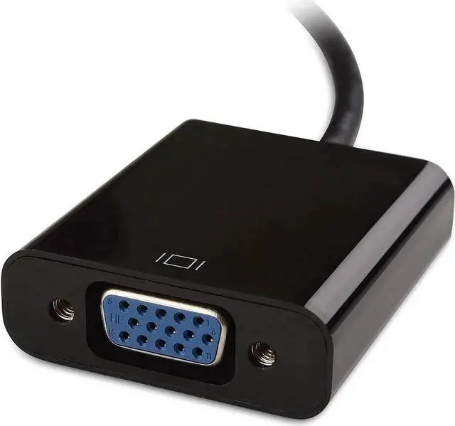 Alt view image 2 of 3 - Black DisplayPort to VGA Adapter, Gold-Plated DP Male to VGA Female Video Converter, Plug and Play for Laptop PC Monitor Projector HDTV