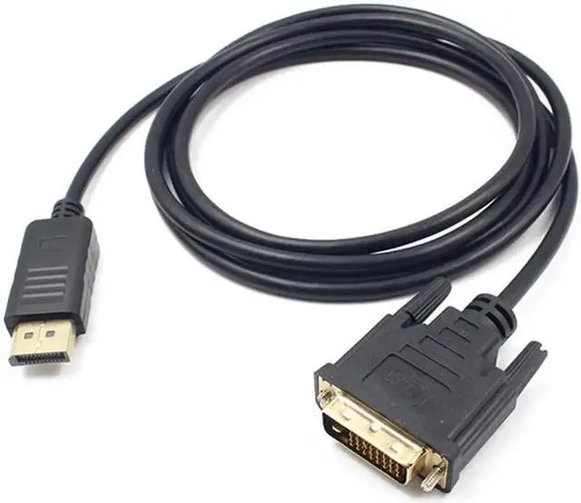 Alt view image 4 of 7 - 6FT Black DisplayPort to DVI Male to Male Cable, Gold-Plated DP to DVI Cord, Plug and Play Compatible with HP Laptops Desktops DVI Monitors Projectors HDTV