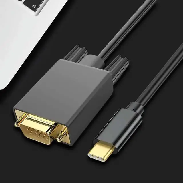 Alt view image 2 of 2 - 6FT/1.8M USB 3.1 Type-C to VGA Cable, 10Gbps Type-C to VGA Converter Cord Supports 1080P for Laptop Desktop Monitor Projector