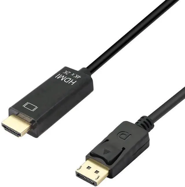 Main image of 6FT Male to Male DisplayPort to HDMI Cable, Gold-Plated DP to HDMI Cord Supports 4K UHD Audio Video Sync for Laptop Desktop Monitor Projector HDTV