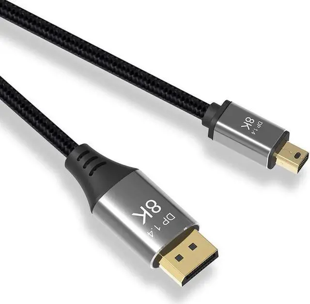 Alt view image 2 of 4 - 3.3FT/1M Bi-Directional Mini DP to DP 1.4 Cable, Supports 8K@60Hz 4K@144Hz HDR G-Sync FreeSync for MacBook Gaming Laptop Monitor Graphics Card