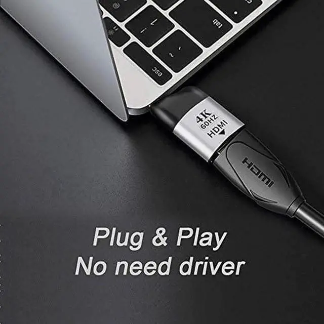 Alt view image 3 of 6 - USB C to HDMI Adapter Cable, Supports 4K@60Hz & 1080P Full HD, Type-C to HDMI Converter for Laptop Phone Tablet Monitor HDTV Projector