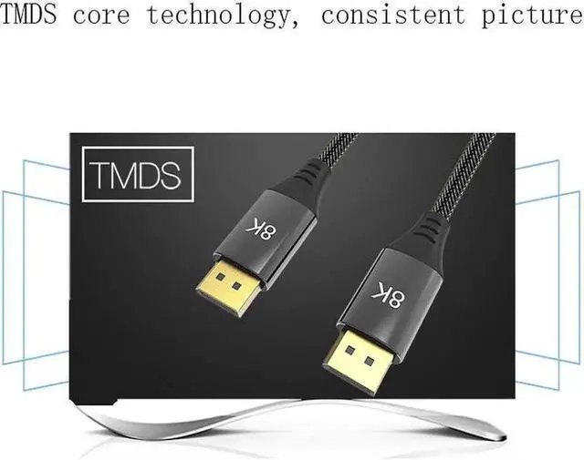 Alt view image 3 of 5 - 1.5m DP 1.4 DisplayPort Cable Male to Male, 8K@60Hz 4K@144Hz 2K@240Hz High Speed DP Cord Support HDR G-Sync FreeSync for Gaming Monitor PC Laptop GPU Graphics Card