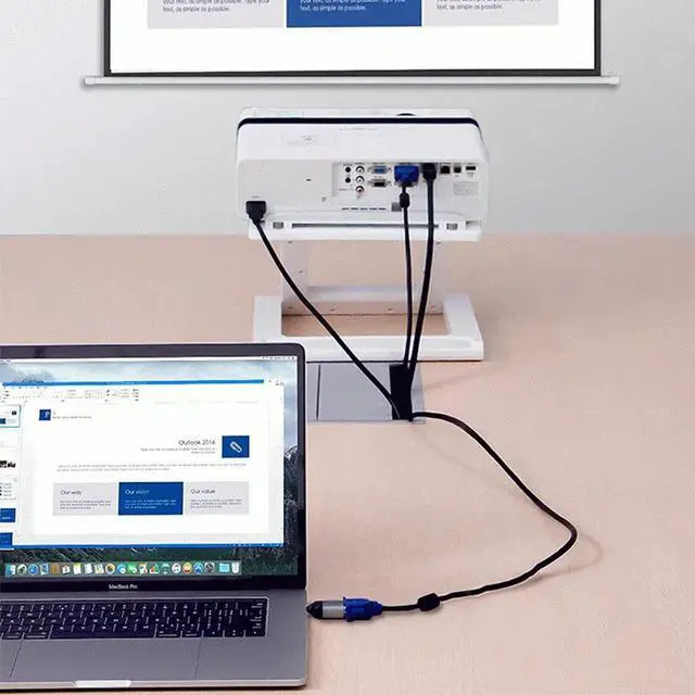 Alt view image 4 of 7 - USB C to VGA Adapter Cable, Type-C Male to VGA Female Converter Support 1080P@60Hz, Portable Video Adapter for Laptop, Tablet, Smartphone, Monitor Projector