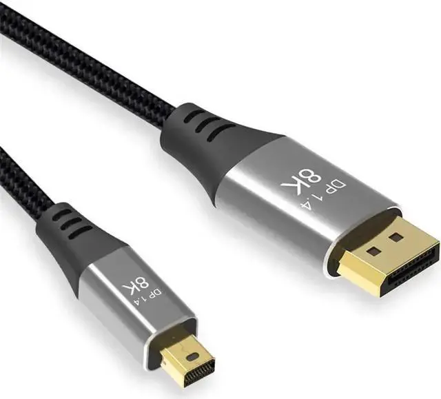 Alt view image 5 of 7 - 3.3FT Bi-Directional Mini DP to DP 1.4 Cable, 8K@60Hz 4K@144Hz 2K@240Hz mDP to DisplayPort Cord Supports HDR G-Sync FreeSync for MacBook Surface Laptop Monitor TV Projector